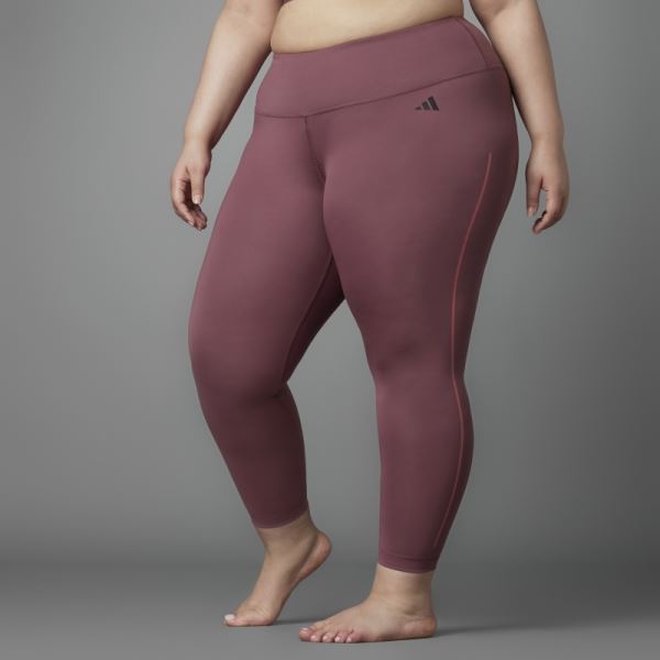 Authentic Balance Yoga 7/8 Leggings (Plus Size) Burgundy Adidas