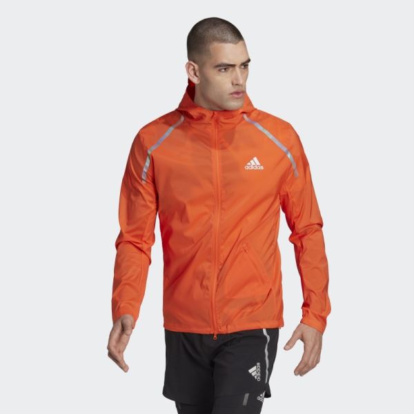 Orange Adidas Marathon Running Jacket