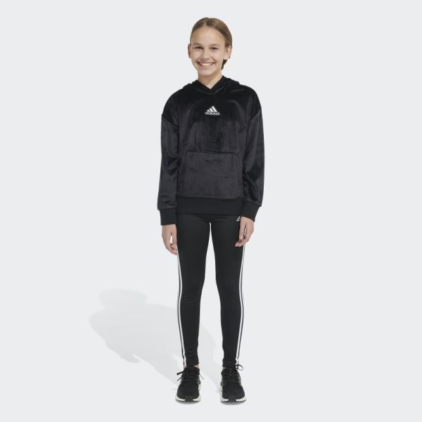 Adidas Black Cozy Fleece Pullover Hoodie