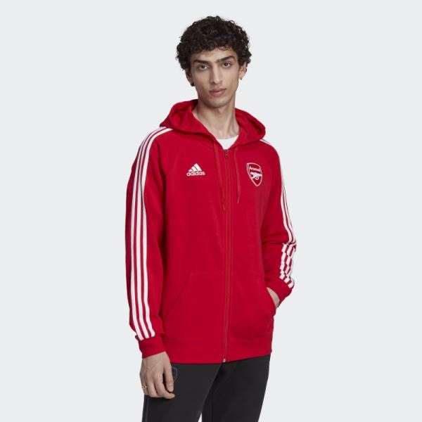 Arsenal DNA 3-Stripes Full-Zip Hoodie Scarlet Adidas