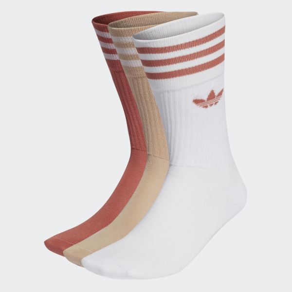 Adidas Solid Crew Socks 3 Pairs Beige