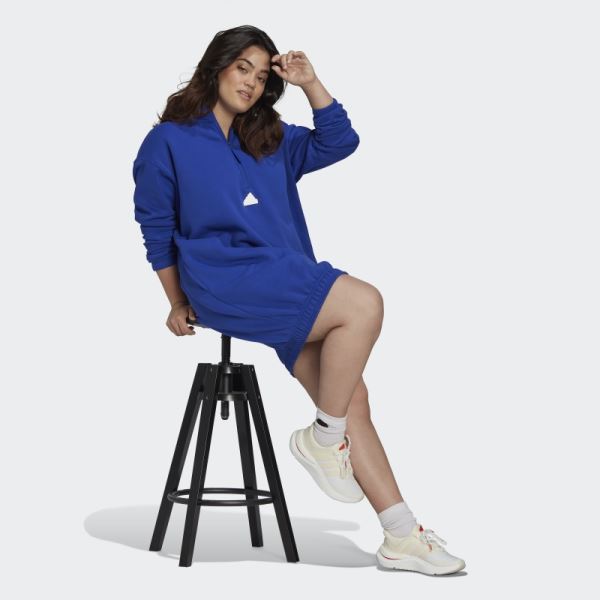 Adidas Half-Zip Sweater Dress (Plus Size) Blue