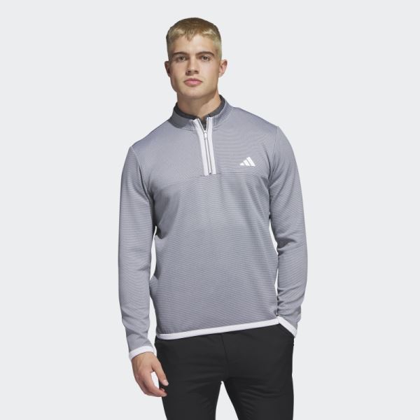 White Microdot 1/4-Zip Golf Pullover Adidas