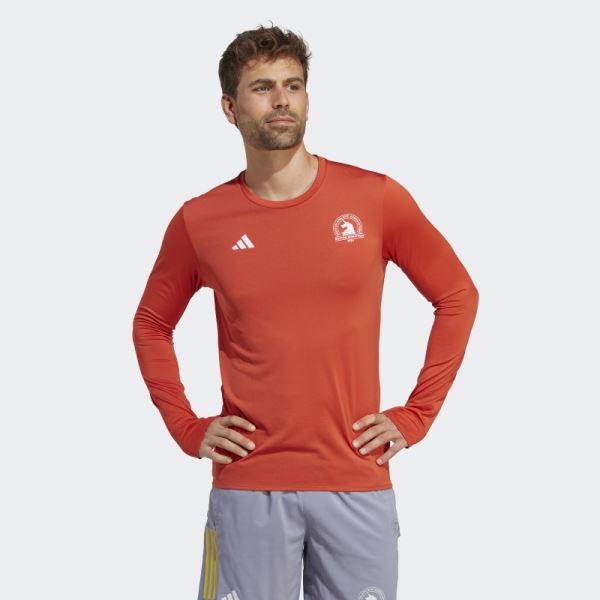 Boston Marathon 2023 Long Sleeve Tee Adidas Red