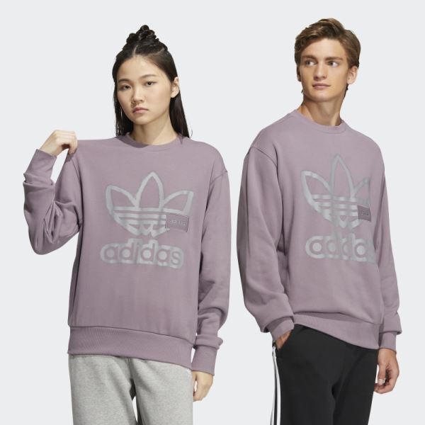 Purple Adicolor Crew Sweatshirt Adidas