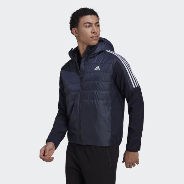 Ink Adidas Essentials Insulated Hooded Hybrid Jacket