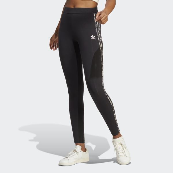 Adidas Black 3-Stripes Print Leggings