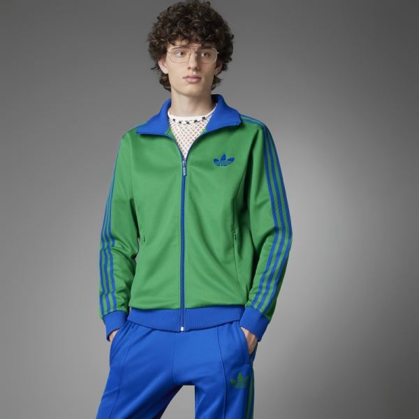 Adicolor Heritage Now Striped Track Top Green Adidas