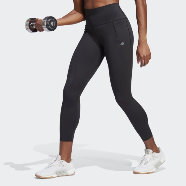 Black Optime Training Luxe 7/8 Leggings Adidas Hot