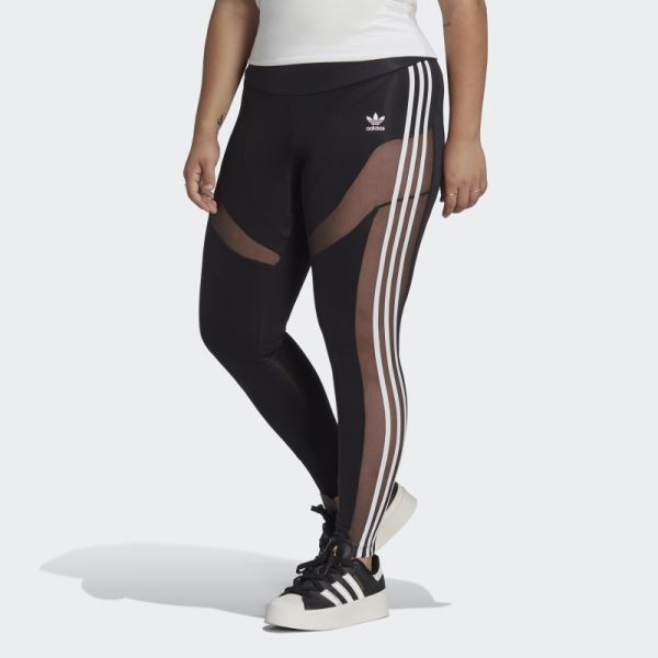 Centre Stage Leggings (Plus Size) Black Adidas