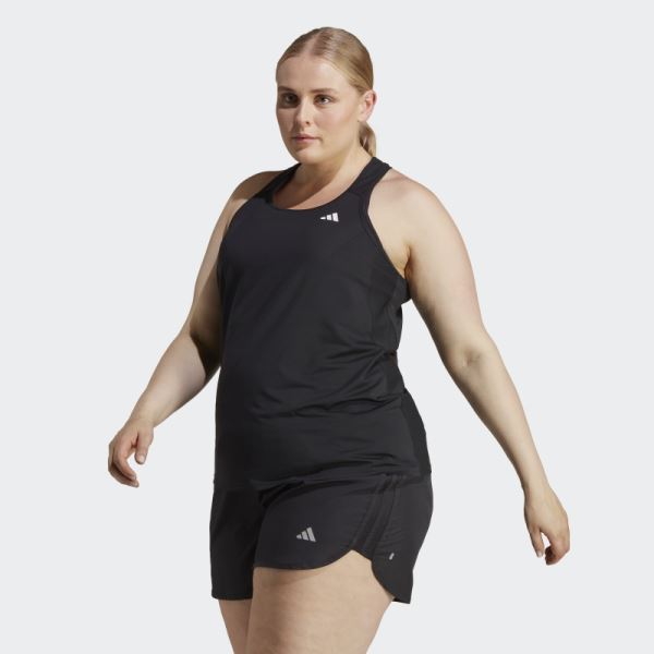 Black Own the Run Running Tank Top (Plus Size) Adidas