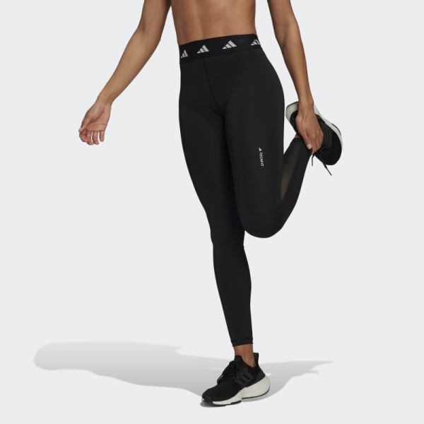 Black Techfit Long Leggings Adidas