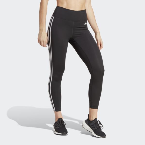 Black Adidas Train Essentials 3-Stripes High-Waisted 7/8 Leggings Fashion