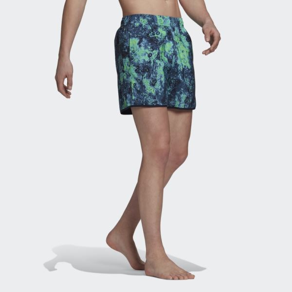 Adidas Blue Short Length Melting Salt Reversible CLX Swim Shorts