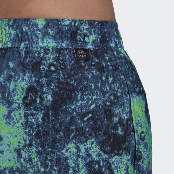 Adidas Blue Short Length Melting Salt Reversible CLX Swim Shorts