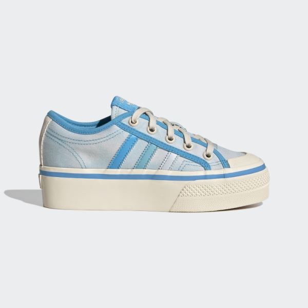 Nizza Platform Shoes Blue Adidas