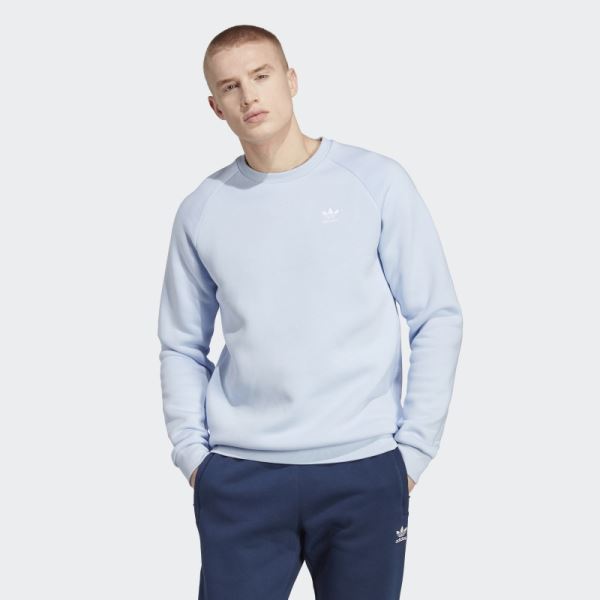 Adidas Trefoil Essentials Crewneck Sweatshirt Blue Dawn