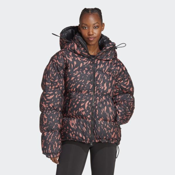 Earth Adidas by Stella McCartney Mid-Length Printed Padded Winter Jacket Fashion