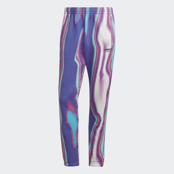 Adidas Hyperreal Allover Print Sweat Pants Purple Rush