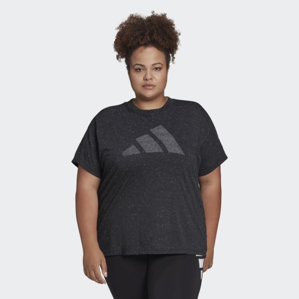 Adidas Black Melange Future Icons Winners 3.0 Tee (Plus Size)