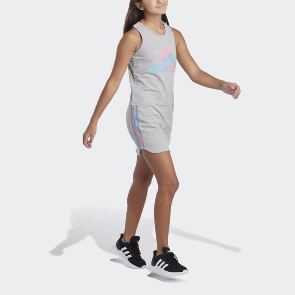 Curved Hem Tank Dress Adidas Medium Grey