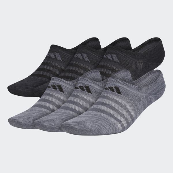 Adidas Superlite Super-No-Show Socks 6 Pairs Grey