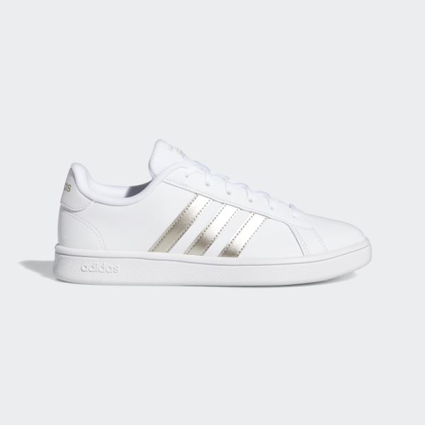 Adidas Grand Court Base Shoes Platinum Metallic