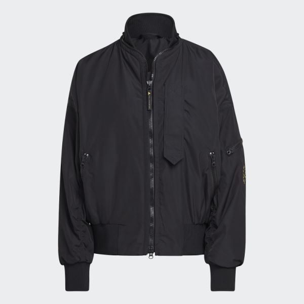 Black Hot Adidas by Stella McCartney Woven Bomber Jacket