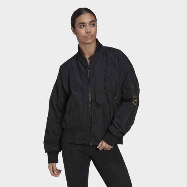 Black Adidas by Stella McCartney Woven Bomber Jacket