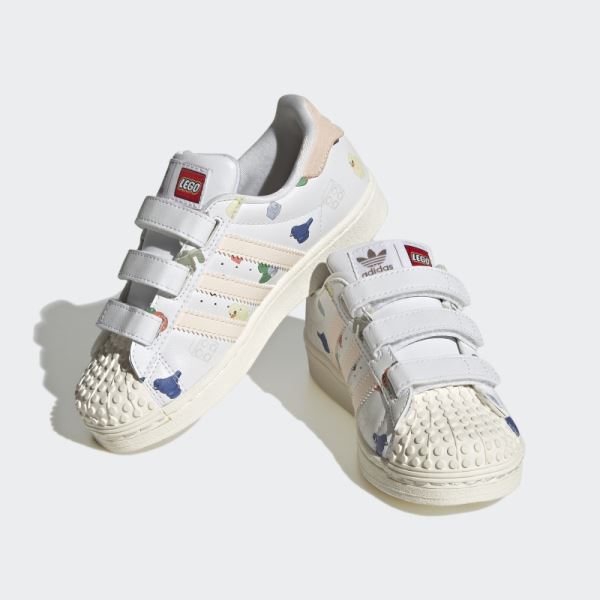 White Adidas Superstar x LEGO Shoes Fashion