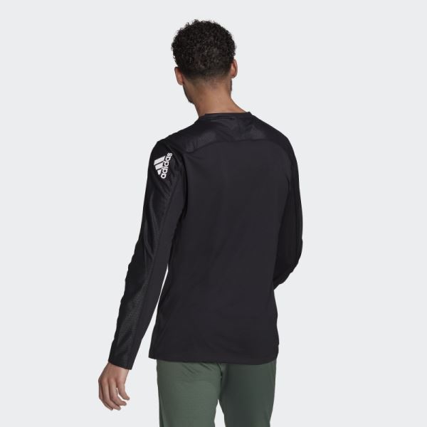 Adidas Black Workout PU-Coated Long-Sleeve Top