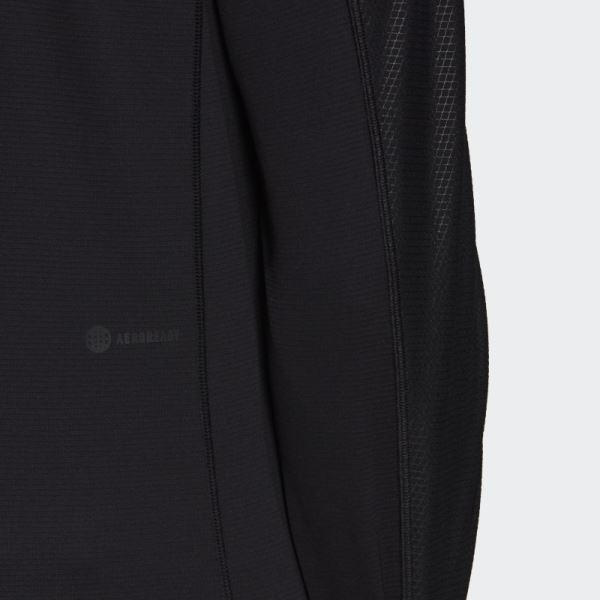 Adidas Black Workout PU-Coated Long-Sleeve Top