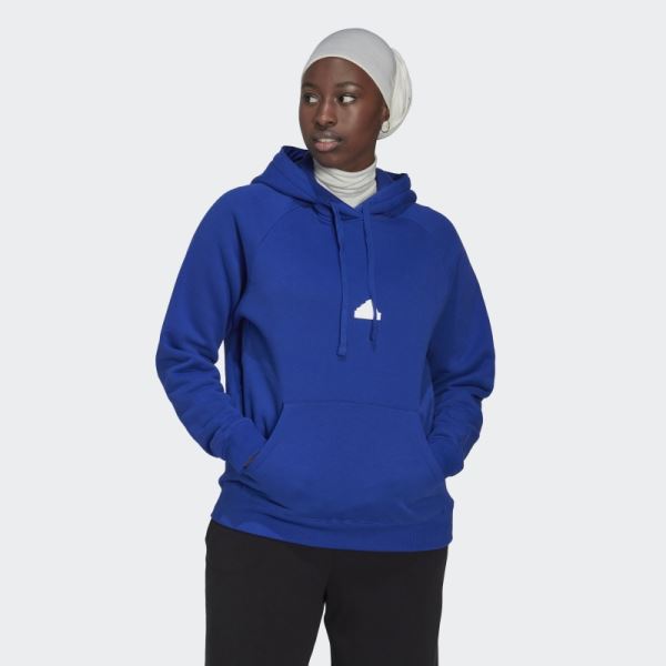 Oversized Hooded Sweatshirt Adidas Blue