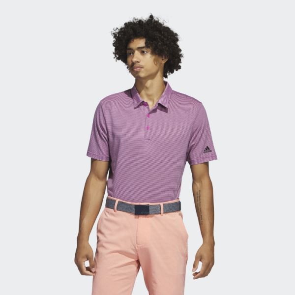 Ottoman Stripe Polo Shirt Fuchsia Adidas