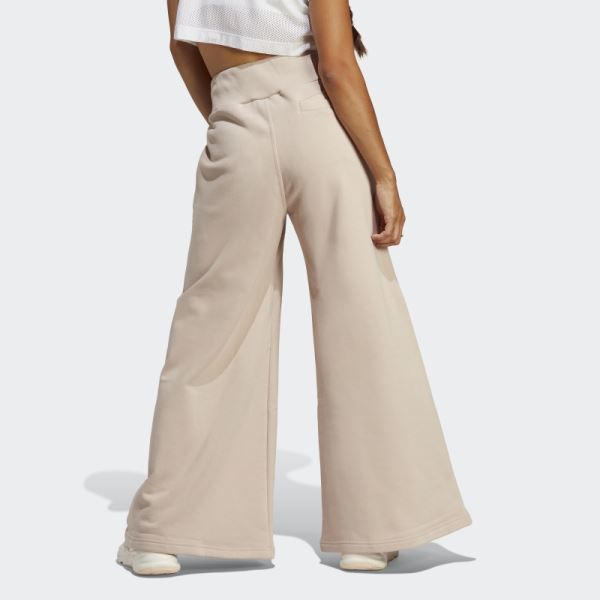 Lounge Fleece Wide Pants Taupe Adidas