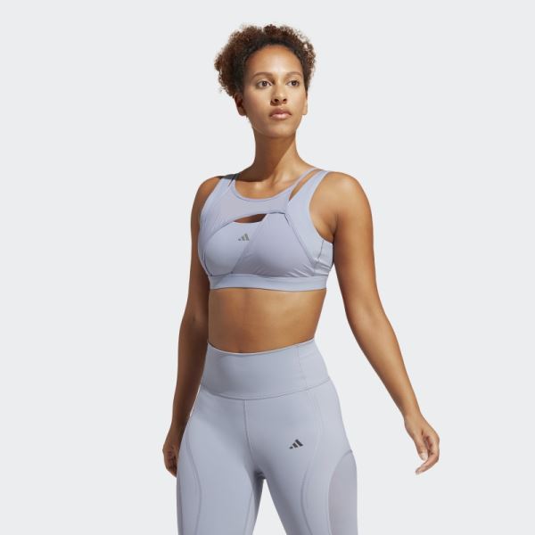 Powerimpact Luxe Medium-Support Bra Silver Violet Adidas