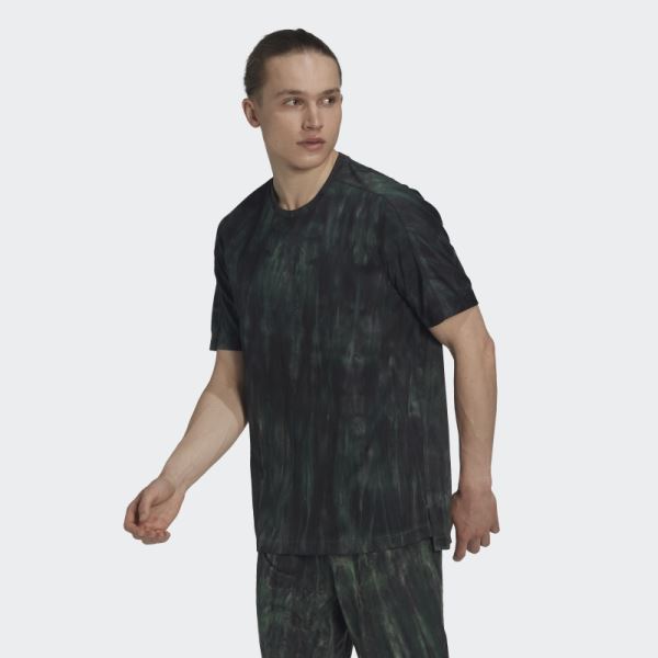 Adidas Green Oxide Workout Spray Dye Tee