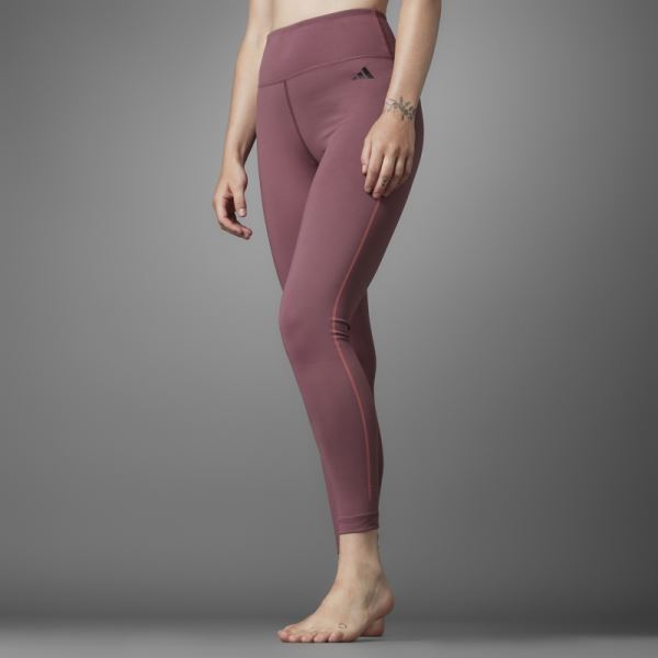 Adidas Burgundy Authentic Balance Yoga 7/8 Leggings