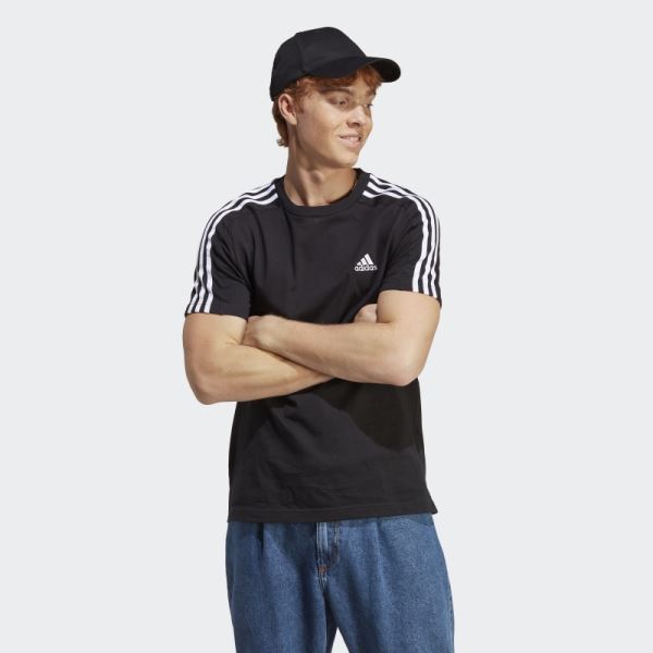 Essentials Single Jersey 3-Stripes Tee Adidas Black