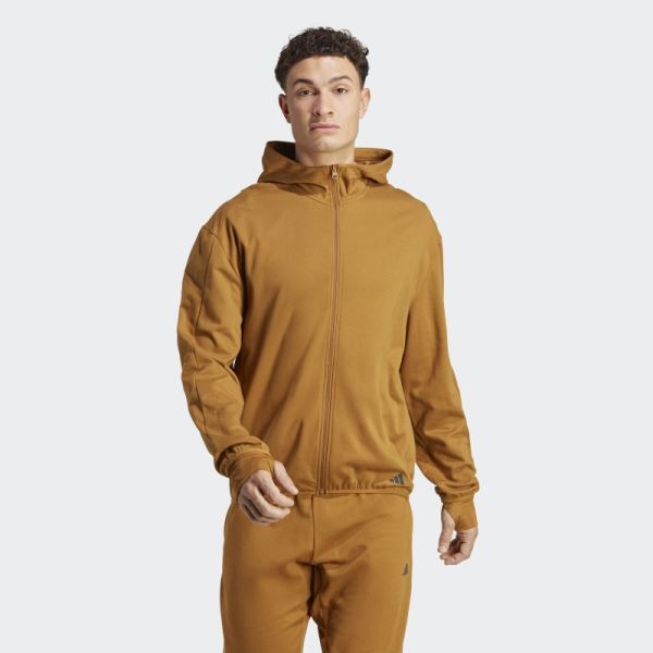 Adidas Yoga Base Training AEROREADY Full-Zip Hoodie Bronze