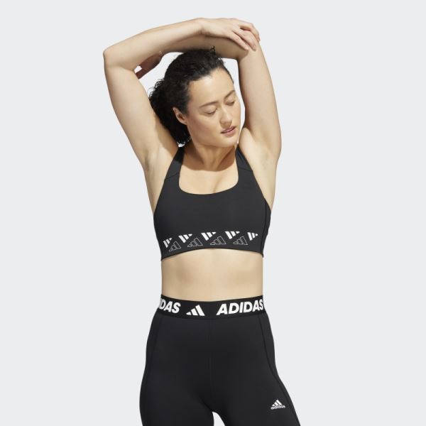 Adidas Powerimpact Training Medium-Support Logo Bra Black