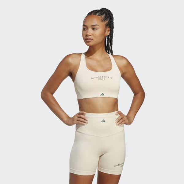 Linen Sports Club Medium-Support Bra Adidas Fashion