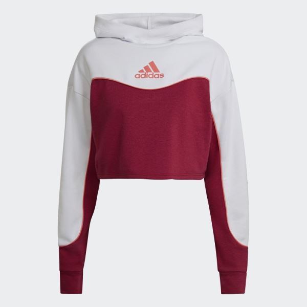 Essentials Colorblock 3-Stripes Hoodie Burgundy Adidas