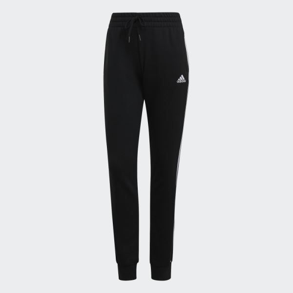 Black Essentials French Terry 3-Stripes Pants Adidas