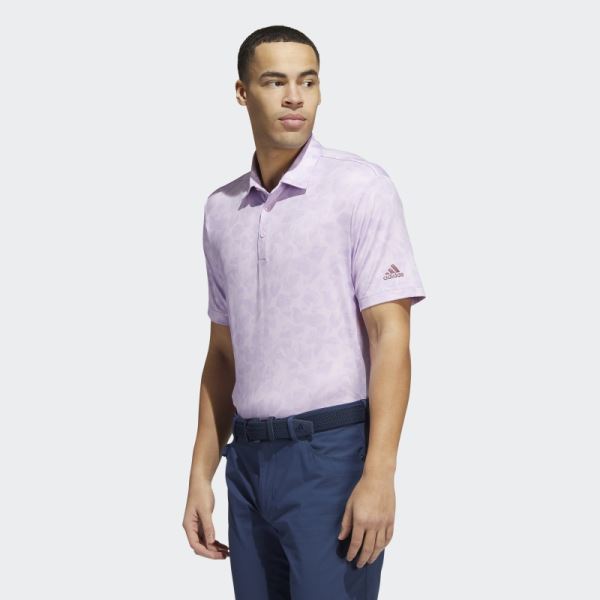 Adidas Prisma-Print Polo Shirt Purple Glow Fashion