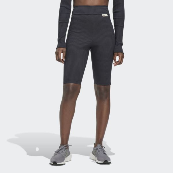 Studio Lounge Ribbed Shorts Adidas Carbon