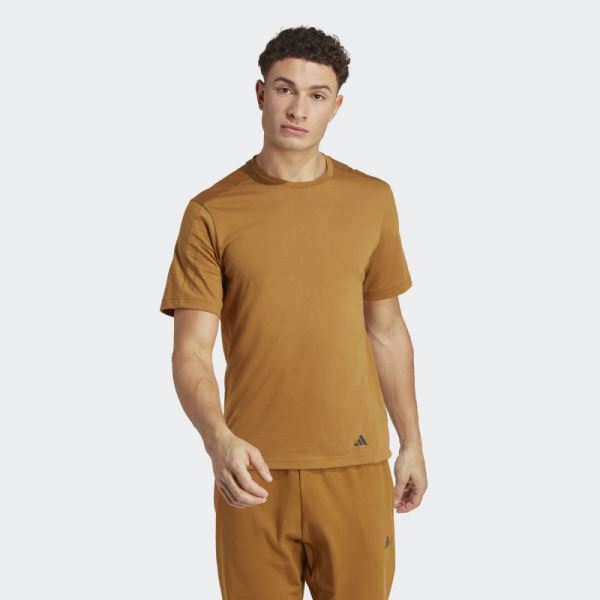 Bronze Adidas Yoga Base Training Tee