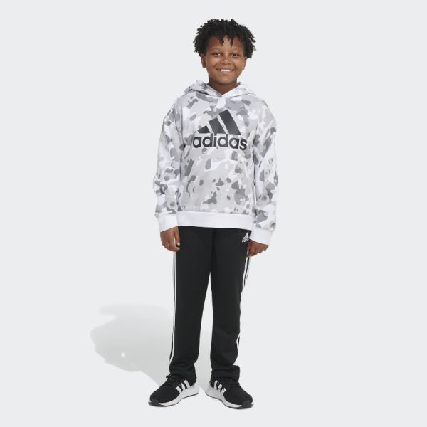 Camo Allover Print Pullover Hoodie (Extended Size) White Adidas