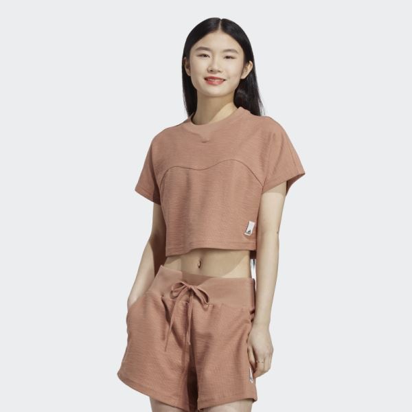 Clay Lounge Terry Loop Crop Top Adidas