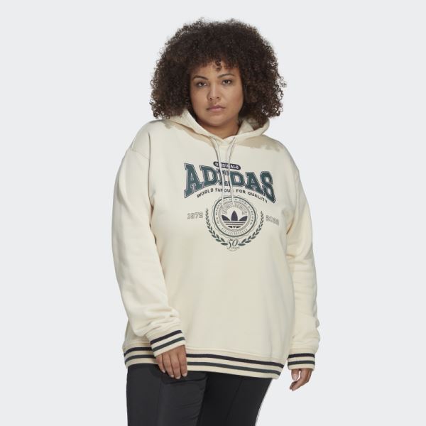 White Adidas Originals Class of 72 Hoodie (Plus Size)